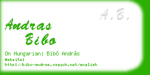 andras bibo business card